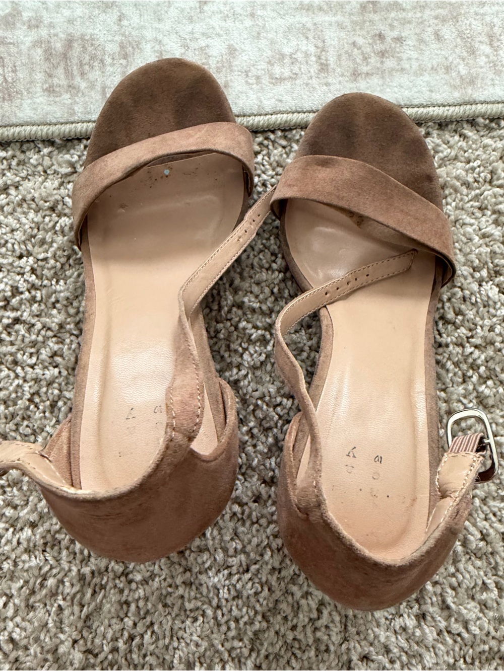 A NEW DAY - Suede Ankle Strap Heels in Tan - Women’s Size 7.5